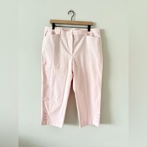 Talbots Cotton Blend Cropped Trouser in Light Pink - Size 14